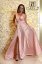 Long dress with a slit - Größe: L, Farbe: Puderrosa-018