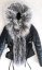 leather jacket natural fox fur hood - Size: L, Color: black-002