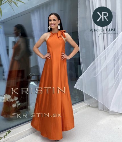 # šaty [ UNI @ S/M ] vzor CZ-KOPIE - Barva: Oranžová-015