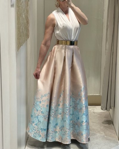 Sukňa dlha s potlačou kvety